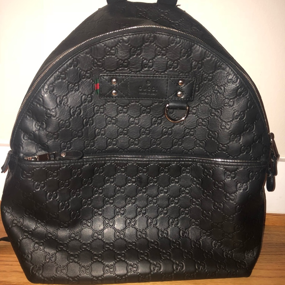 Guccissima black leather backpack